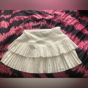 Forever 21 White Pleated Mini Skirt